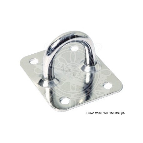 Platine fixation avec anneau inox 50x40 mm