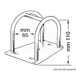 Porte-tangon AISI316 110 mm