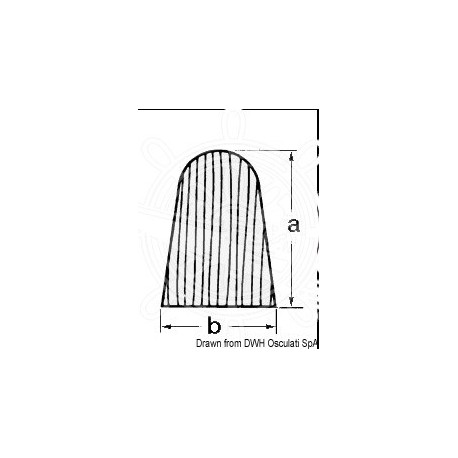Profil teck en croissant 28x20 mm