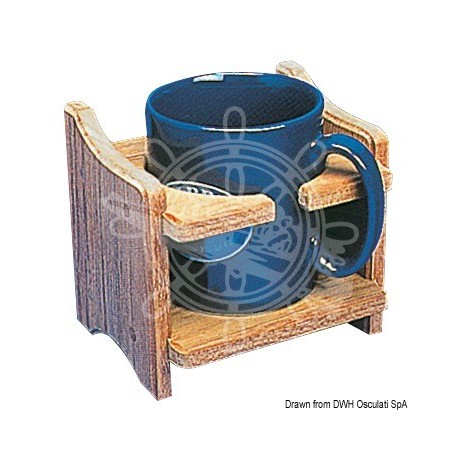 Porte-tasse ou canette teck 125x115x100 mm