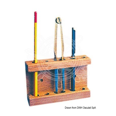 Porte-crayons/compas teck 115x25x75 mm