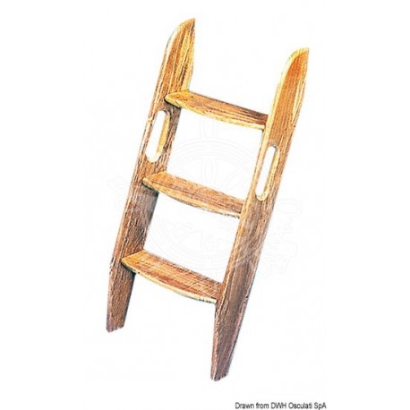 Echelle teck 4 marches 127cm