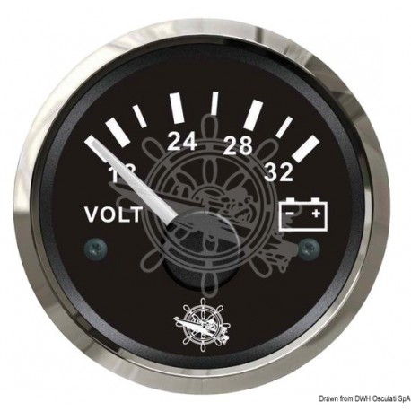 Voltmètre 18/32 V noir/polie