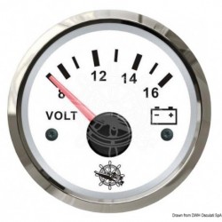 Voltmètre 8/16 V blanc/polie
