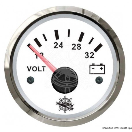 Voltmètre 18/32 V blanc/polie